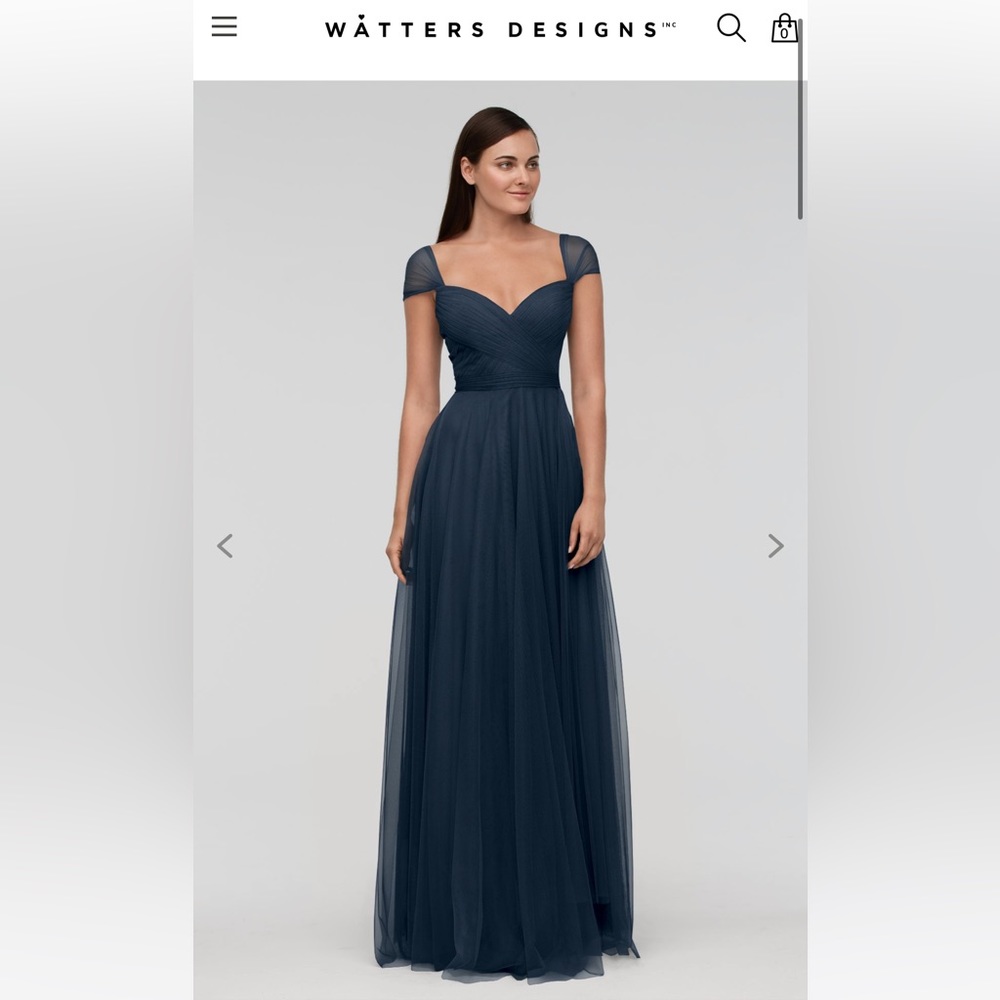 Watters Designs Gown Navy Tulle Dress